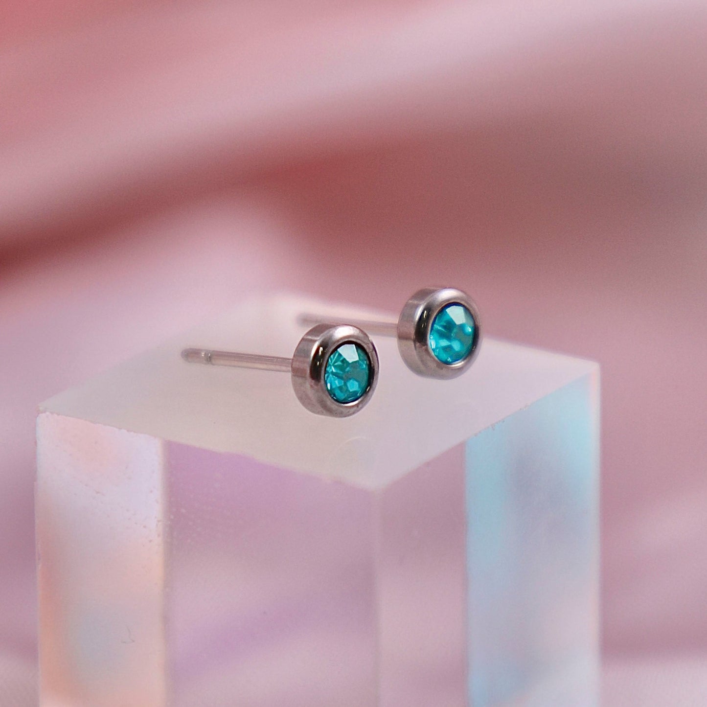 Birthstone Studs - Silver