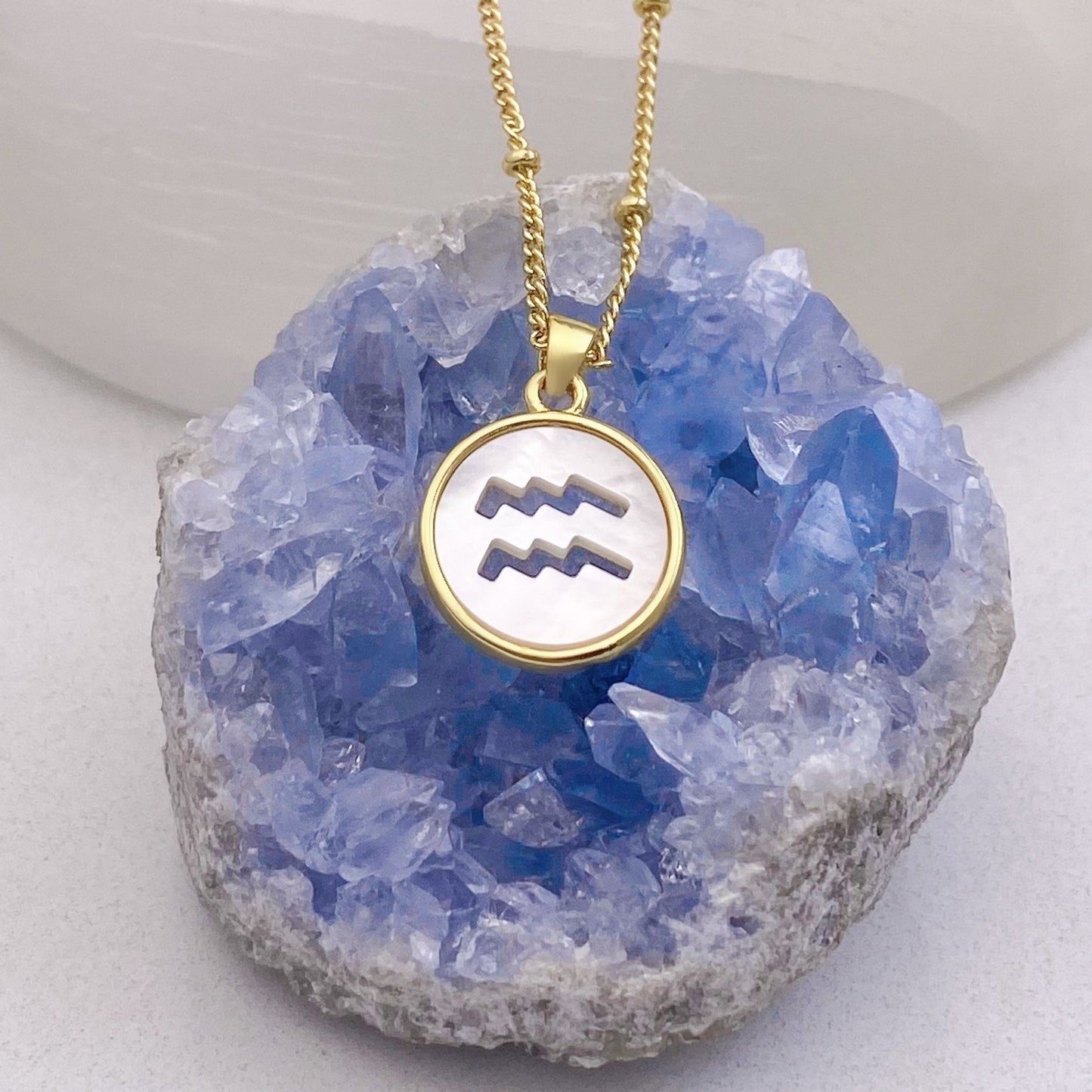 Mother of Pearl Aquarius Necklace