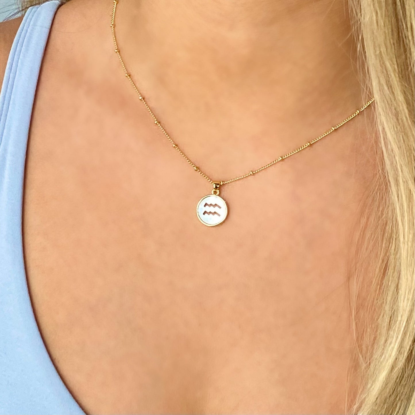 Mother of Pearl Aquarius Necklace