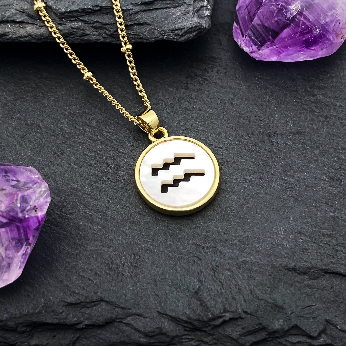 Mother of Pearl Aquarius Necklace