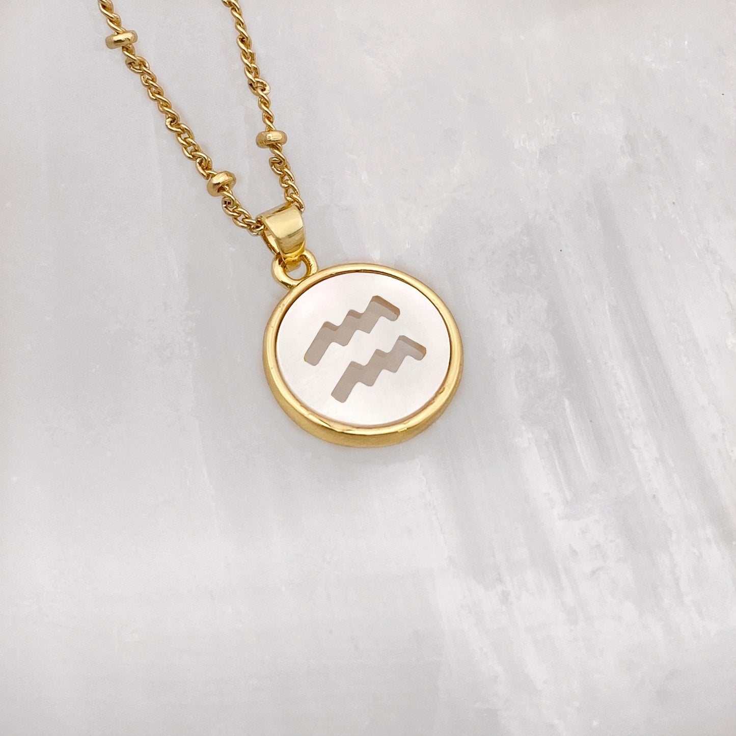 Mother of Pearl Aquarius Necklace