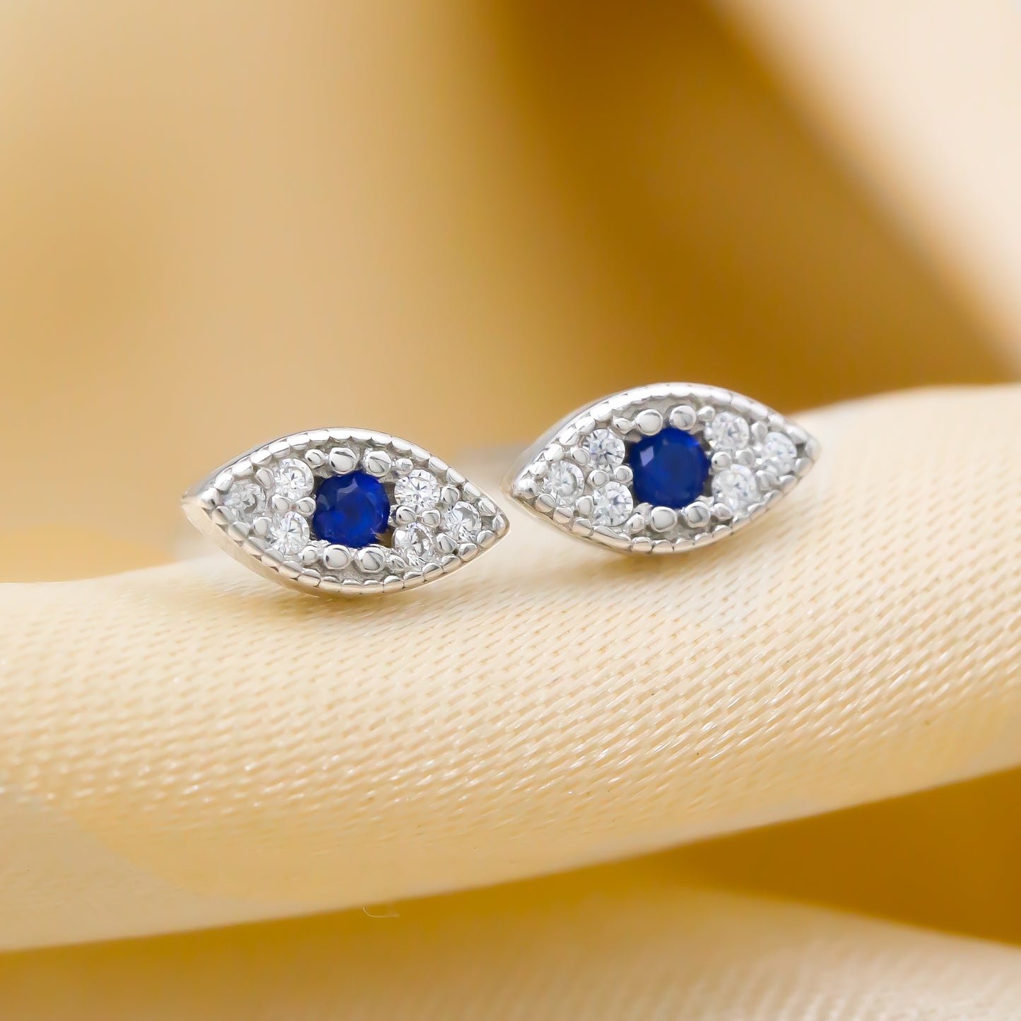 Sterling Silver Evil Eye Studs