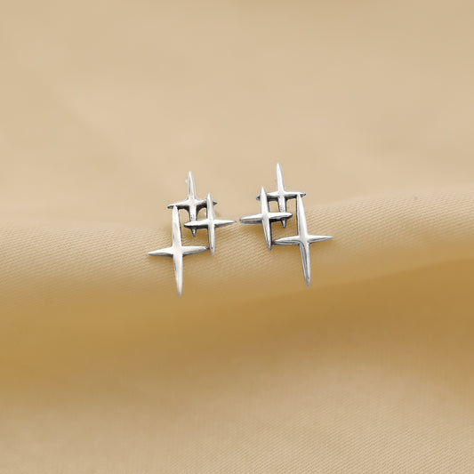 Vintage Sterling Silver Starburst Studs