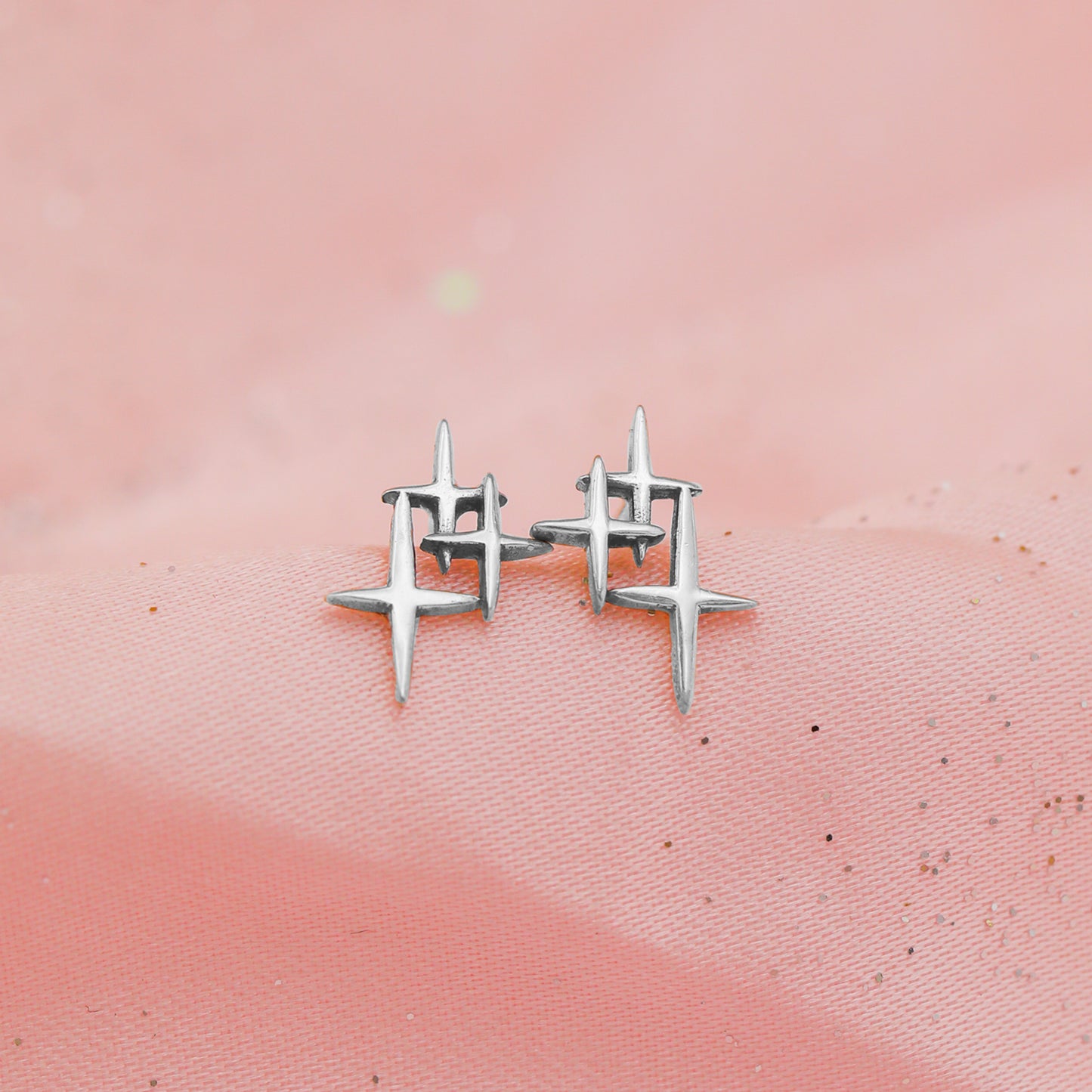 Vintage Sterling Silver Starburst Studs