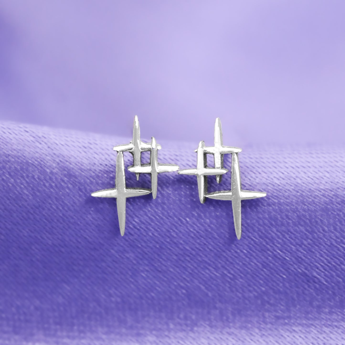 Vintage Sterling Silver Starburst Studs