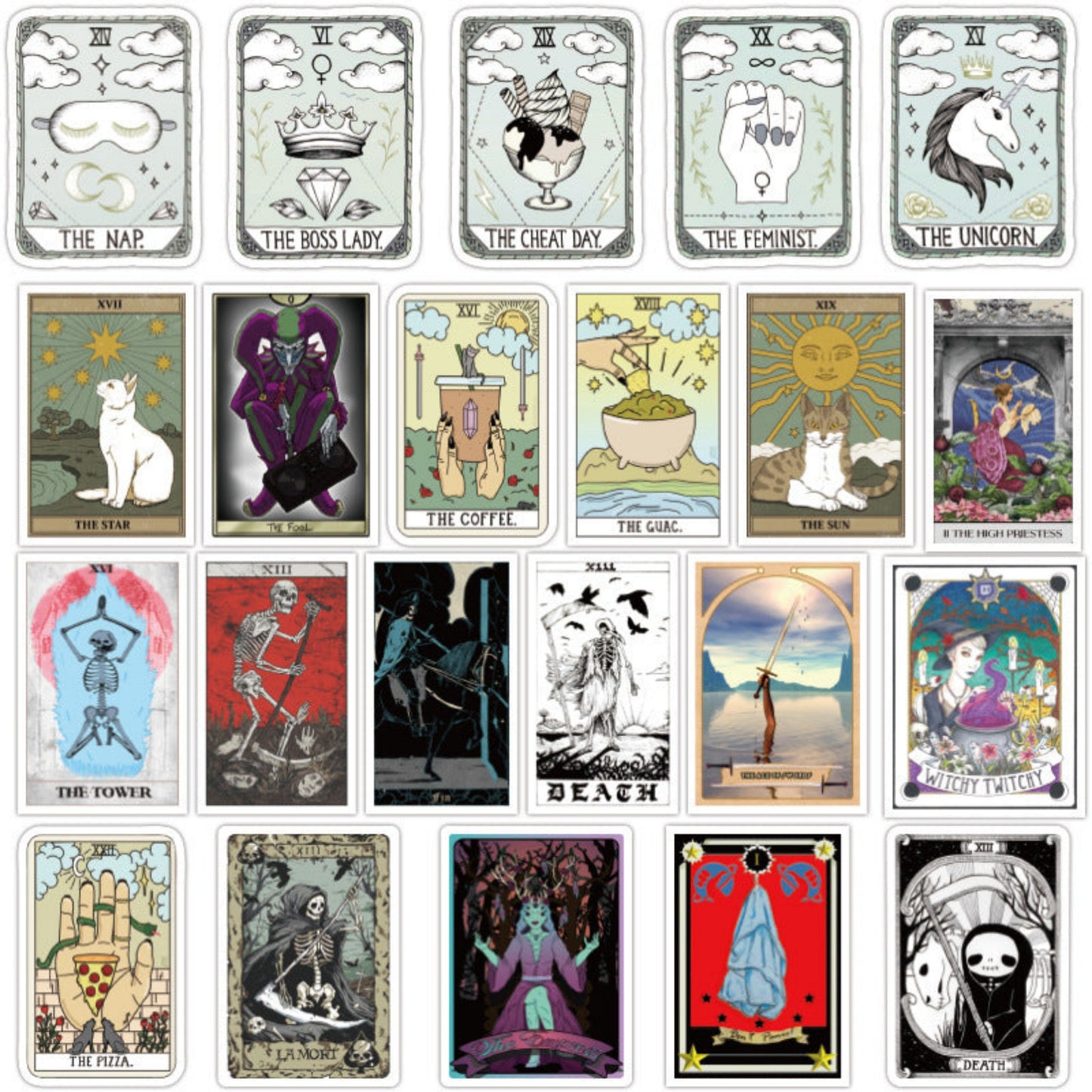 Tarot Card Sticker Pack 50pcs