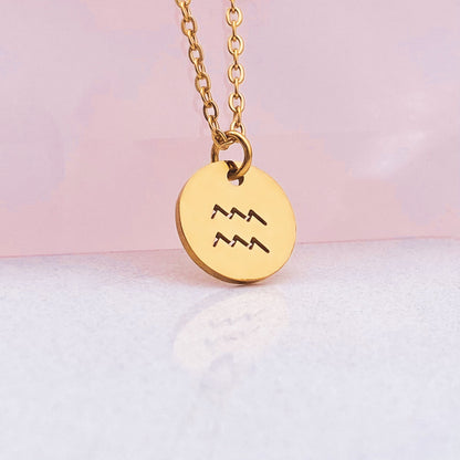 Aquarius Coin Necklace