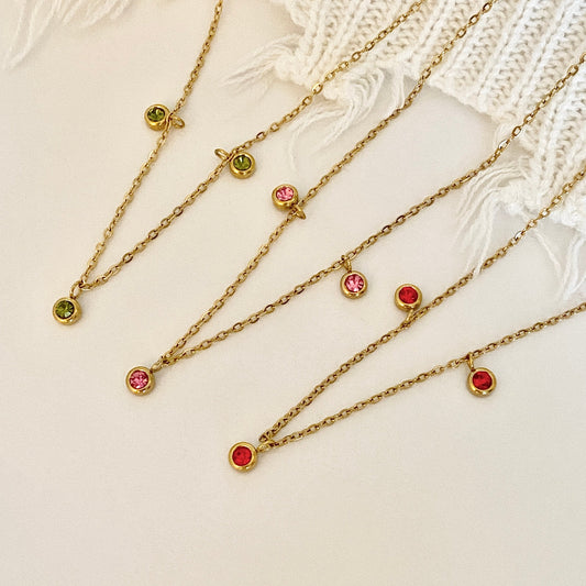 Birthstone Necklace - Gold