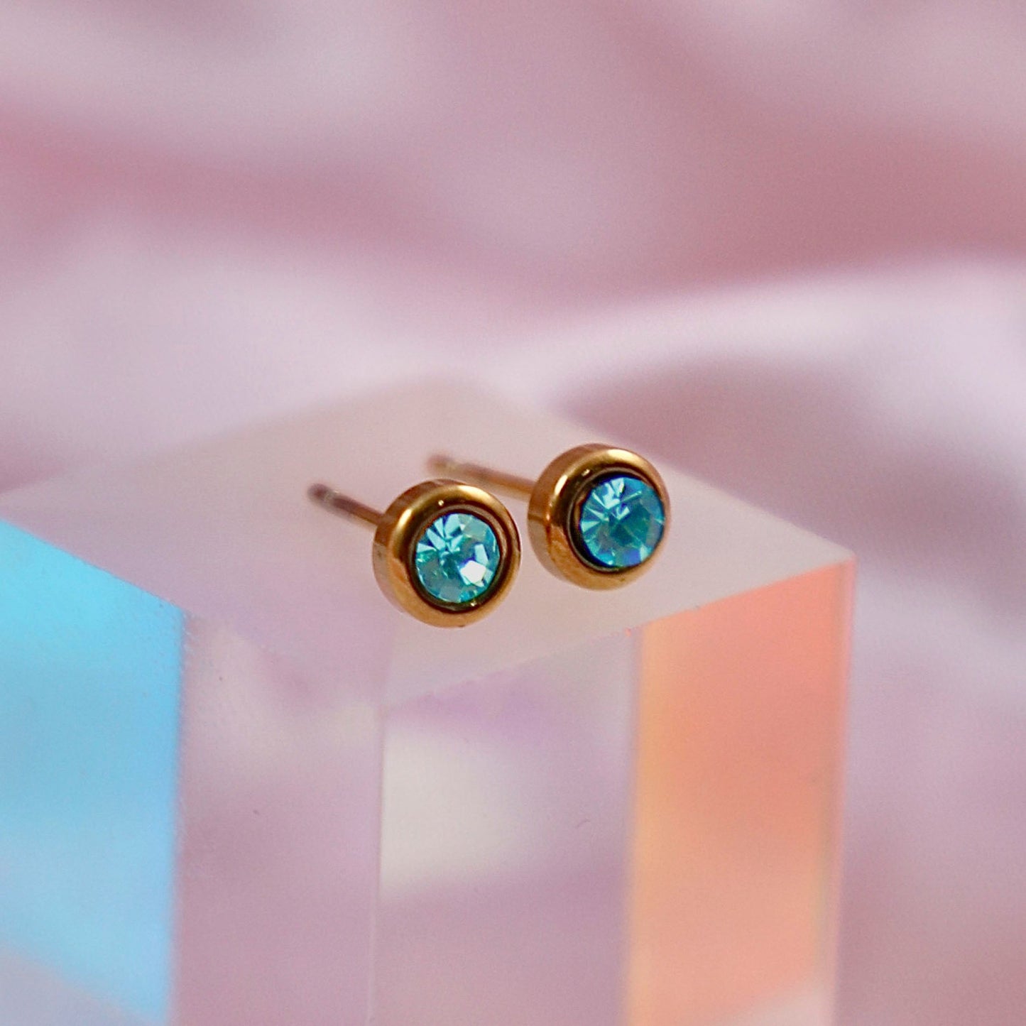 Birthstone Studs - Gold