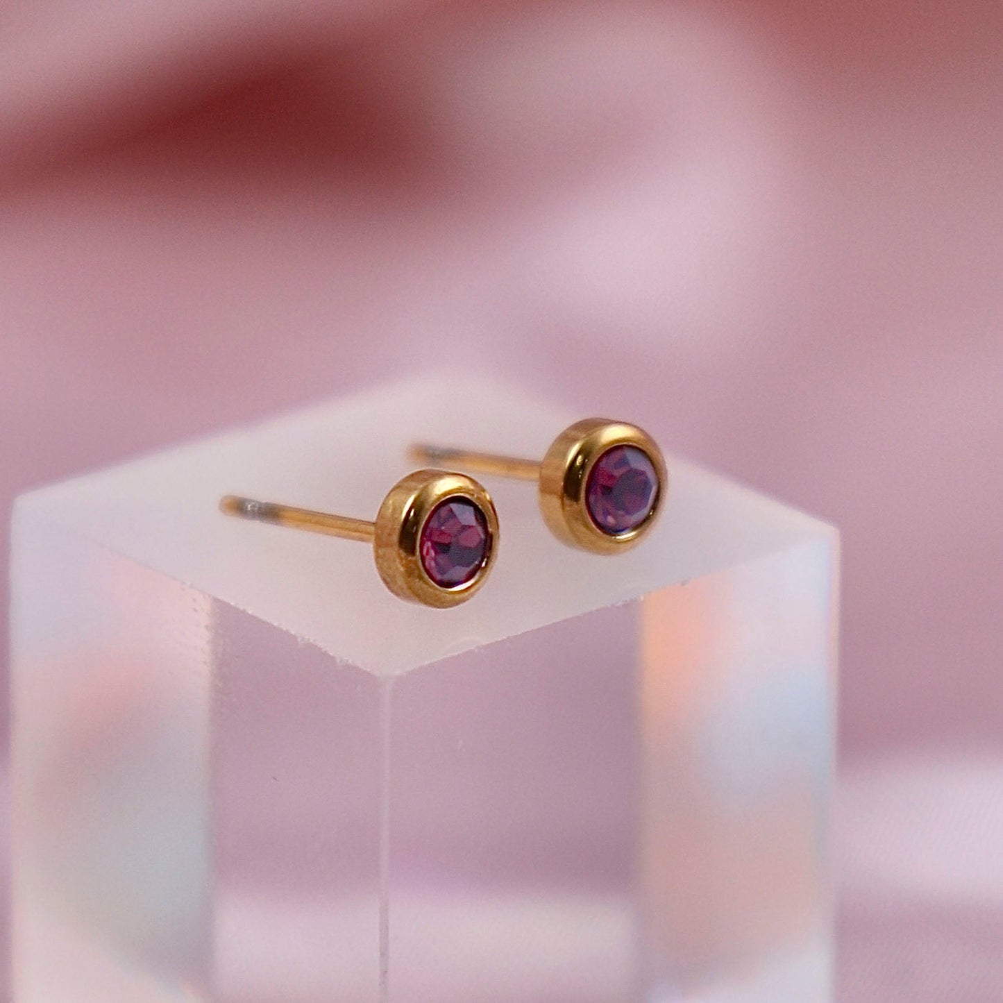 Birthstone Studs - Gold