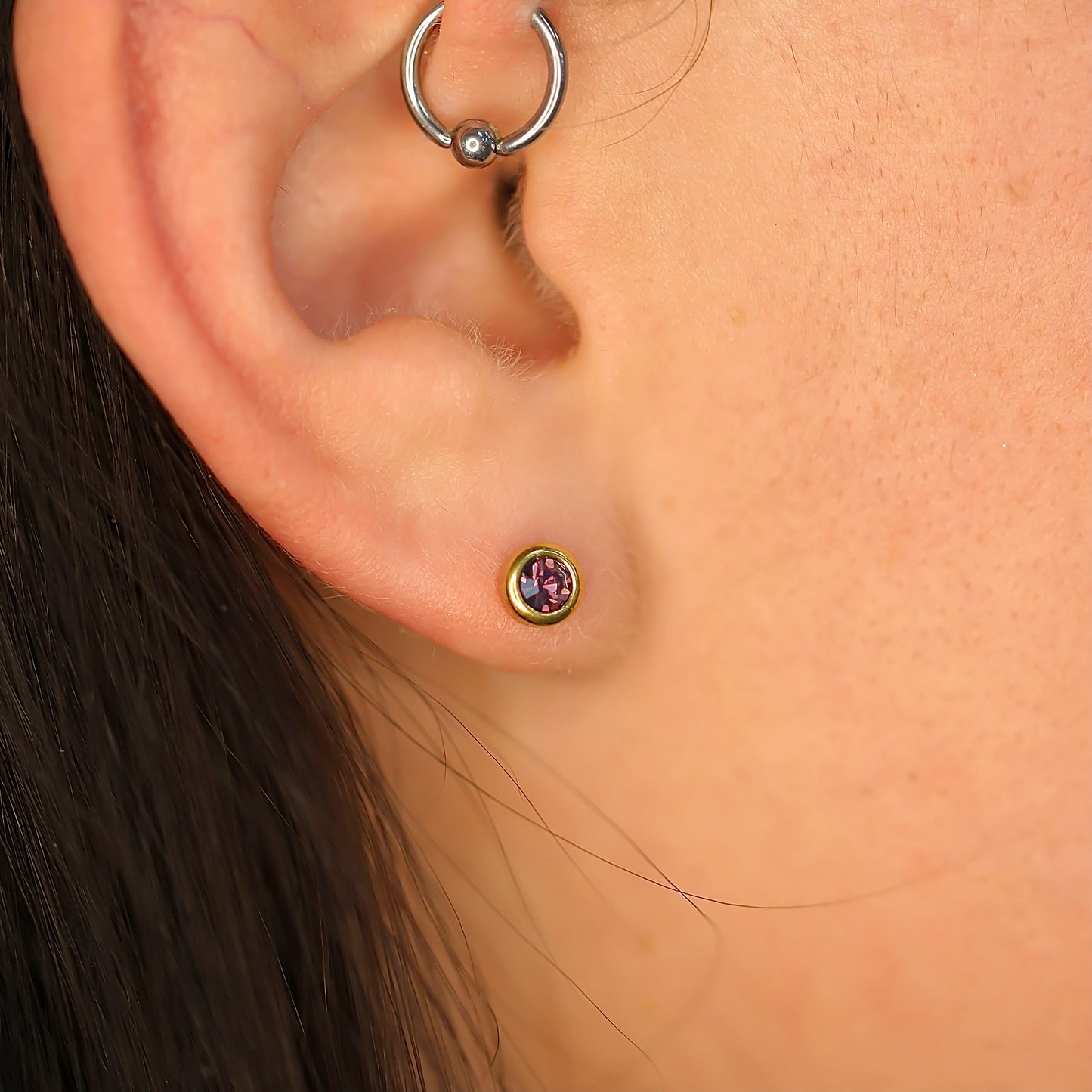 February Birthstone Studs