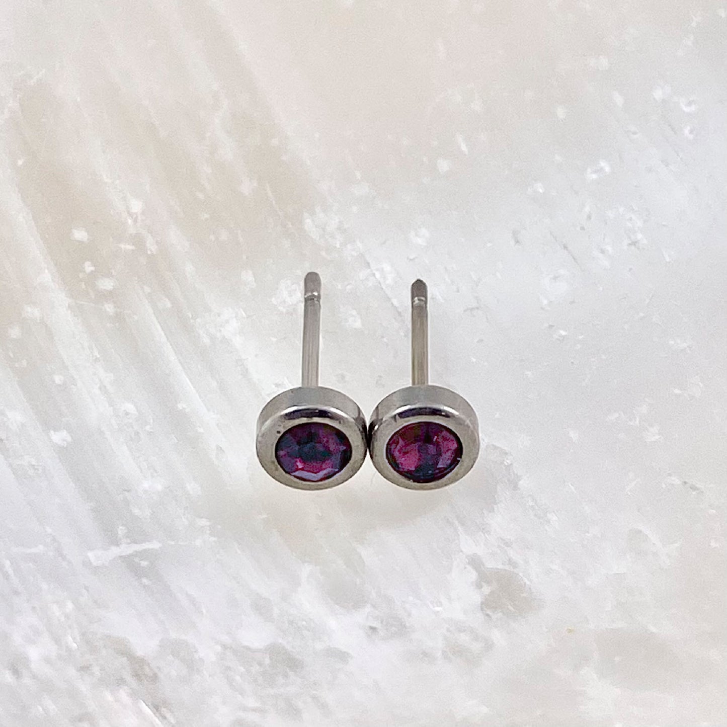 February Birthstone Studs