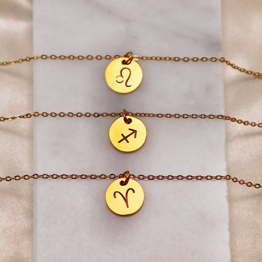 Zodiac Coin Necklace - Gold