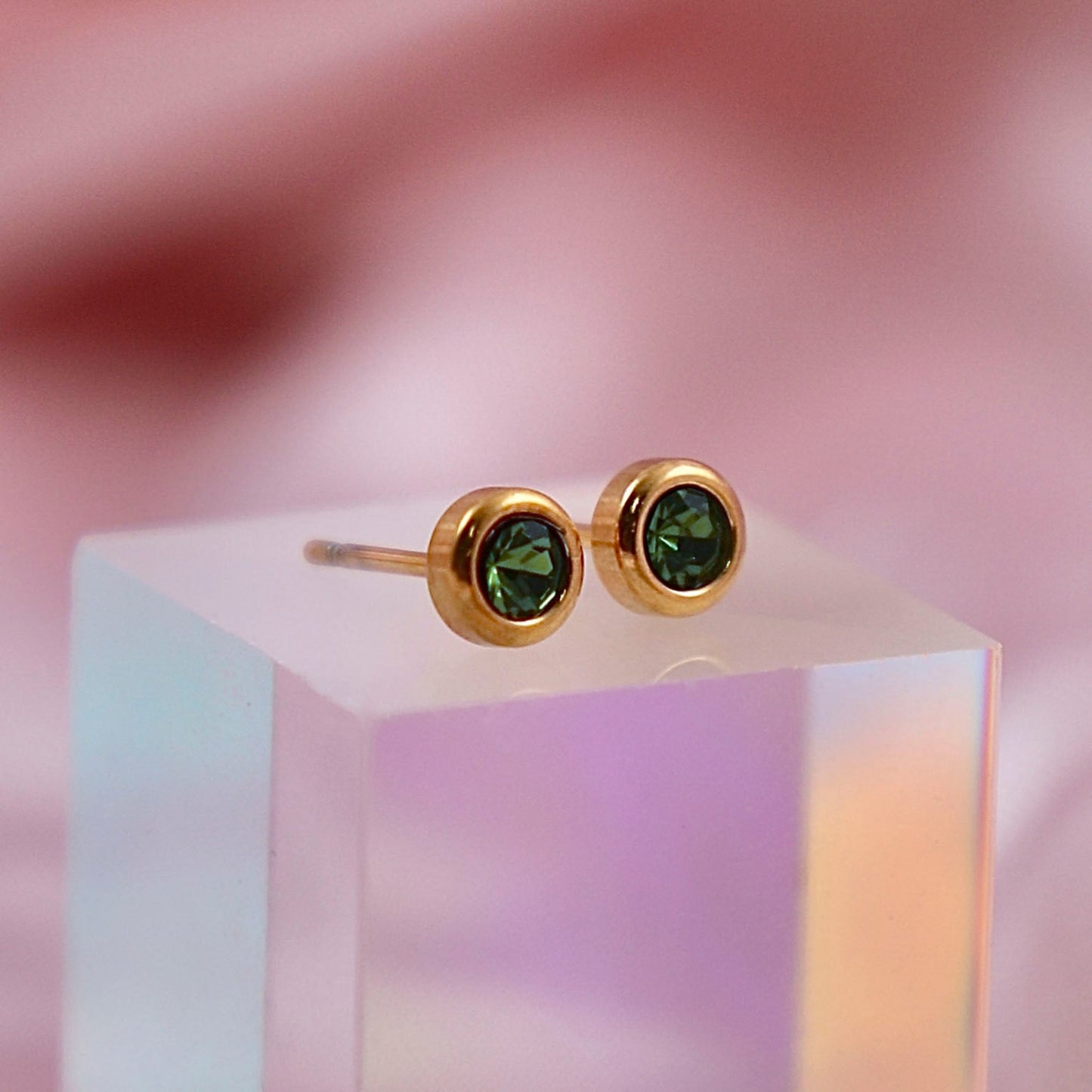 Birthstone Studs - Gold