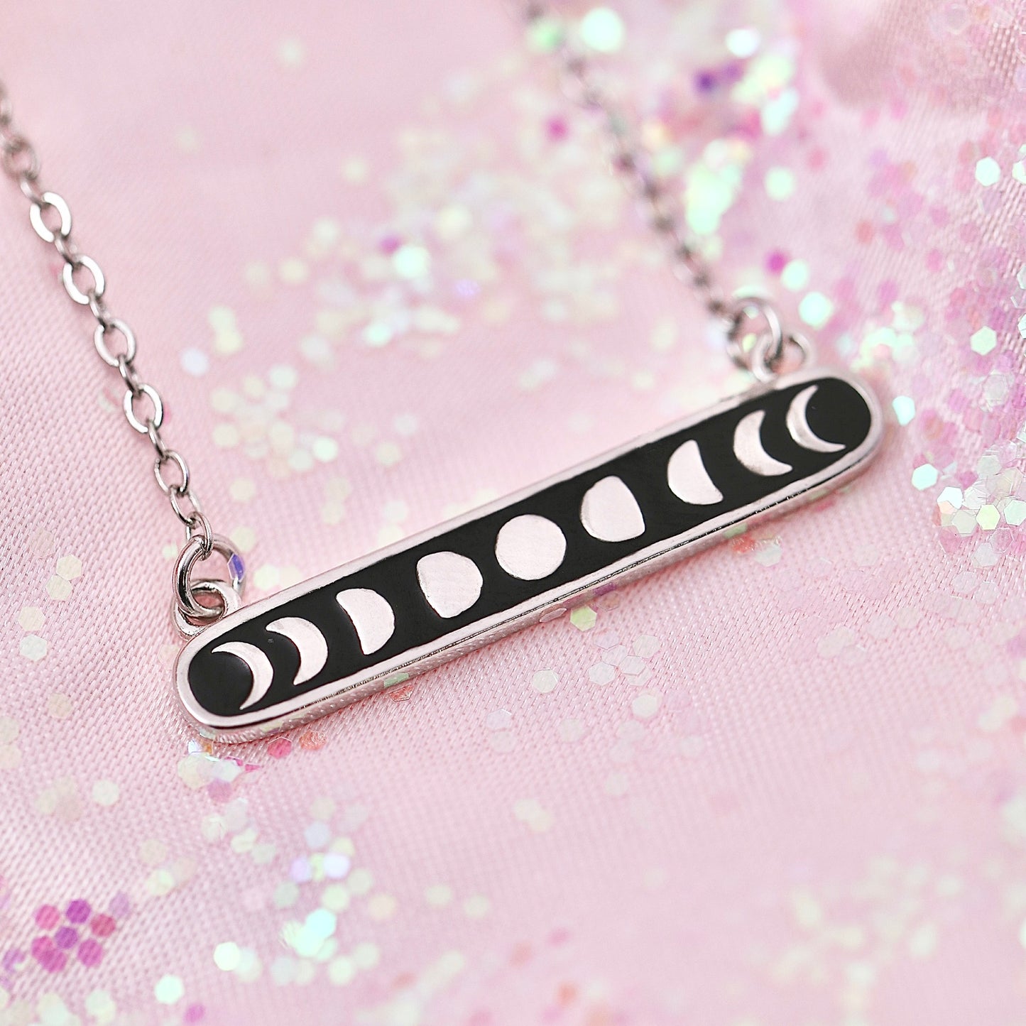 Moon Phase Horizontal Bar Necklace