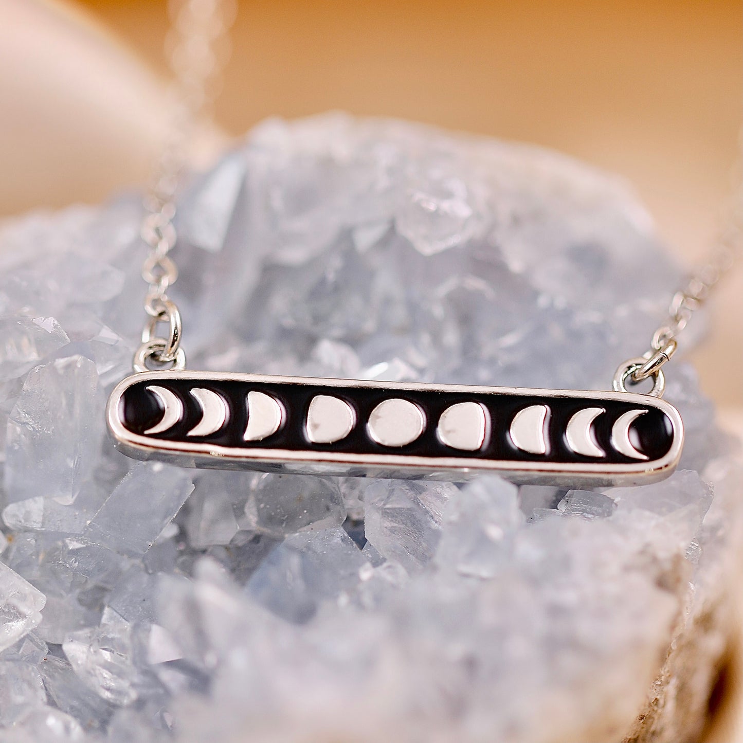 Moon Phase Horizontal Bar Necklace