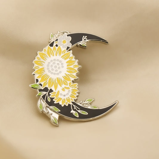 Moon Sunflower Pin