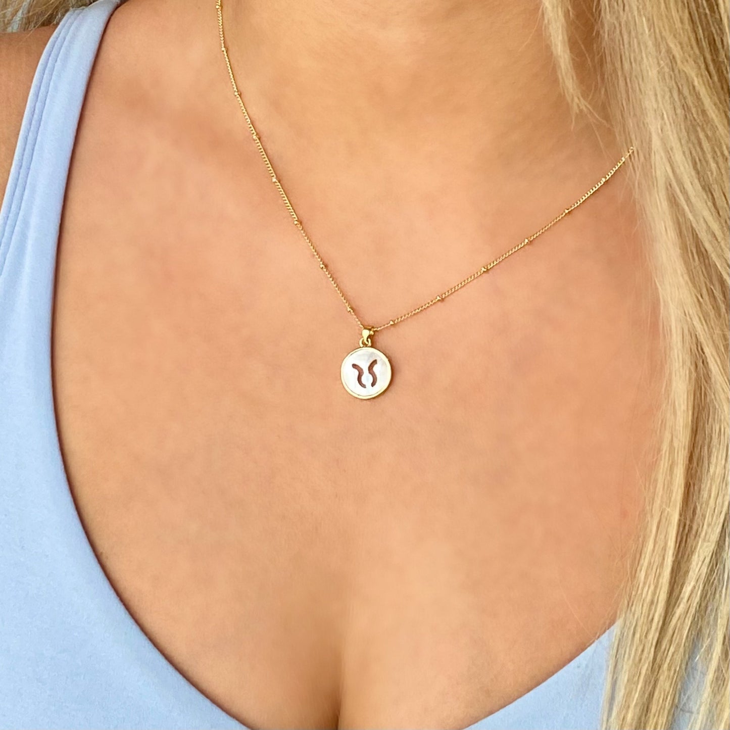 Mother of Pearl Taurus Necklace