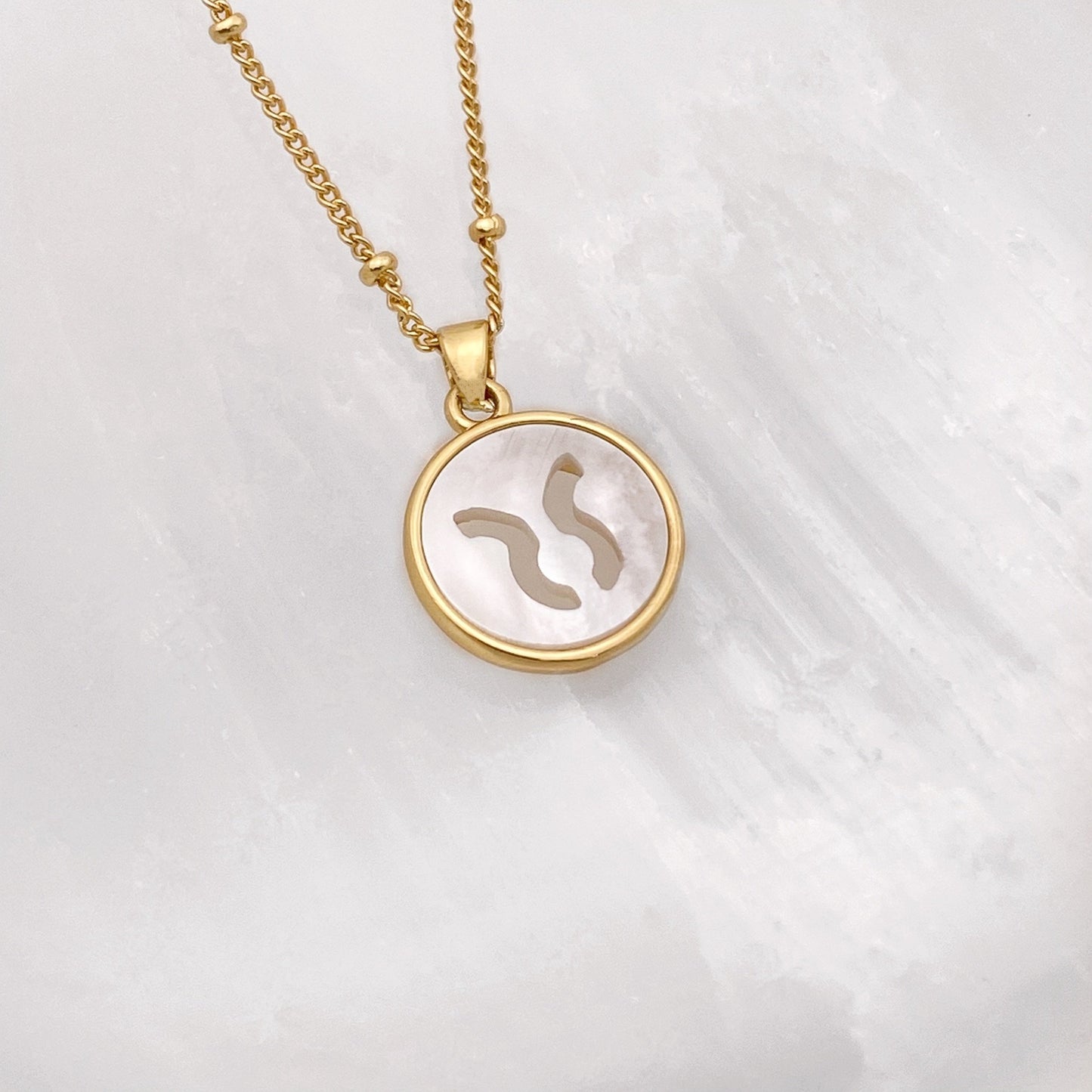 Mother of Pearl Taurus Necklace