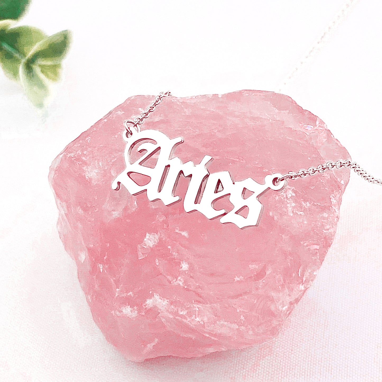 Old English Zodiac Necklace - Silver