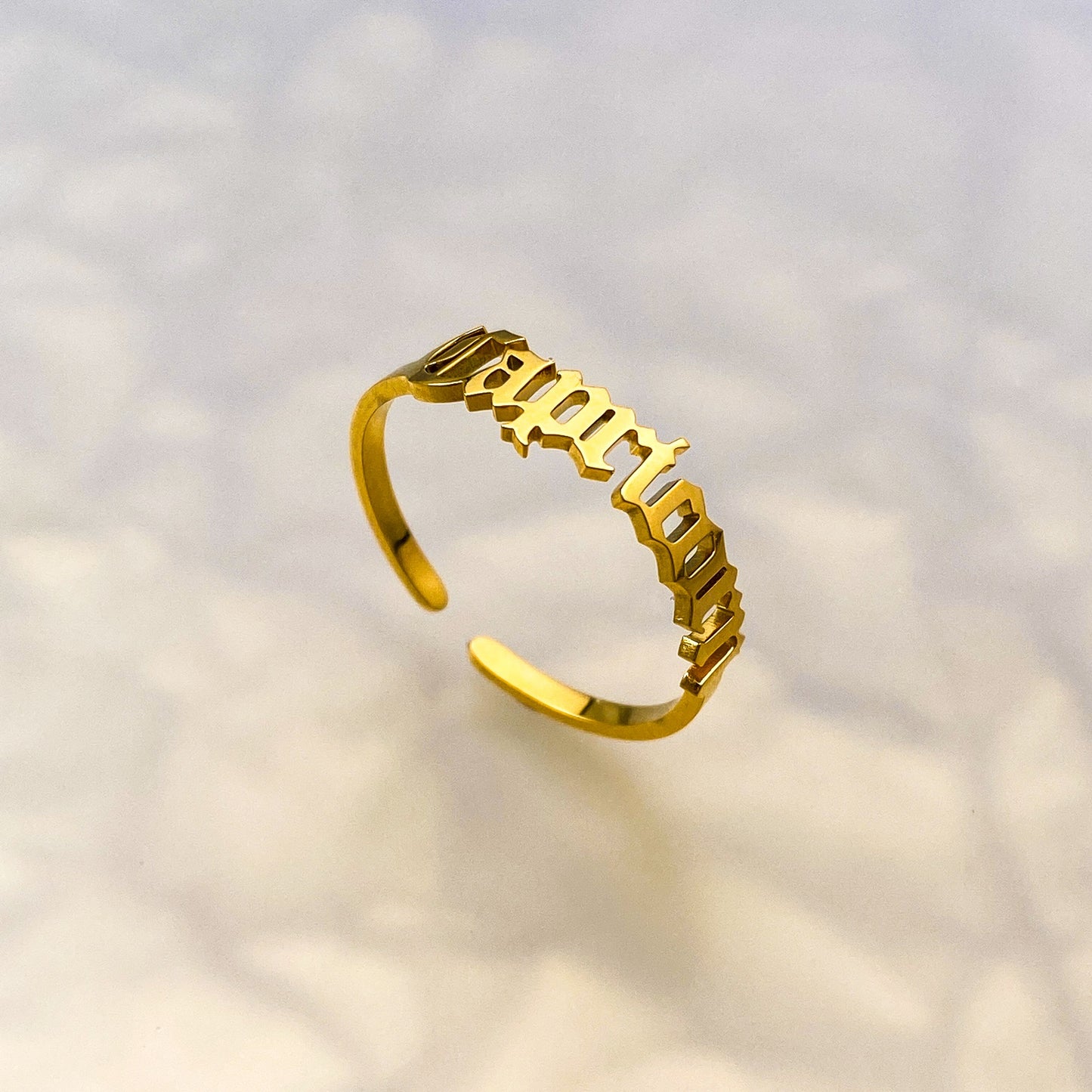 Old English Zodiac Ring - Gold