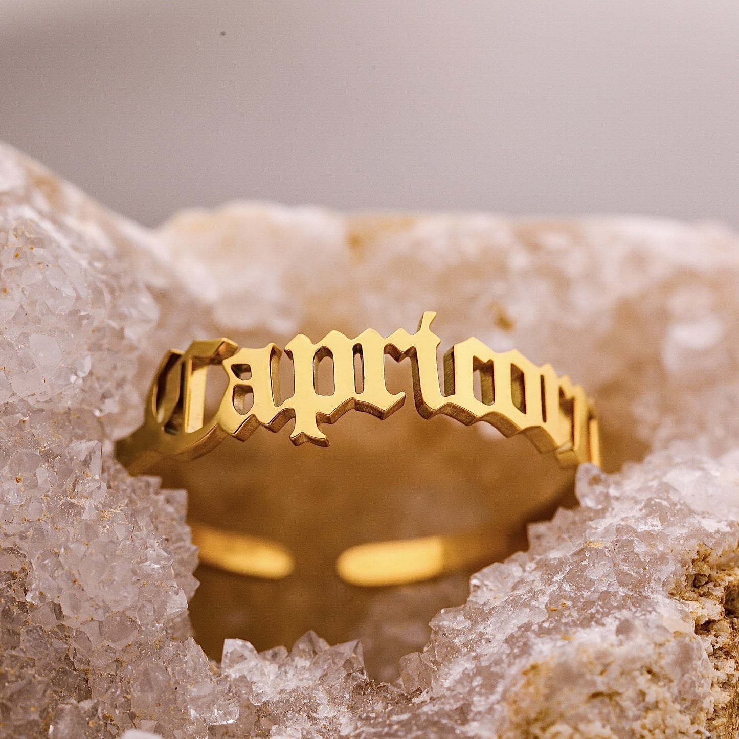 Old English Capricorn Ring