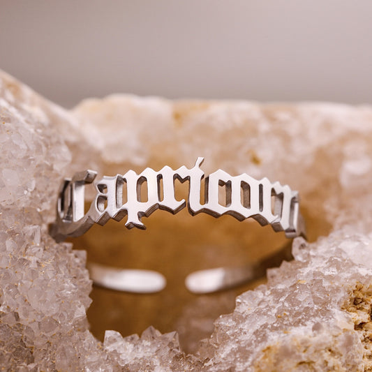 Old English Capricorn Ring