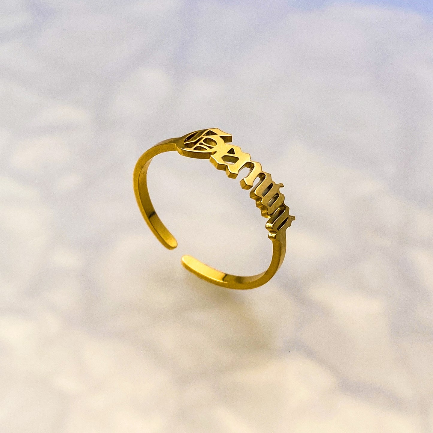 Old English Zodiac Ring - Gold