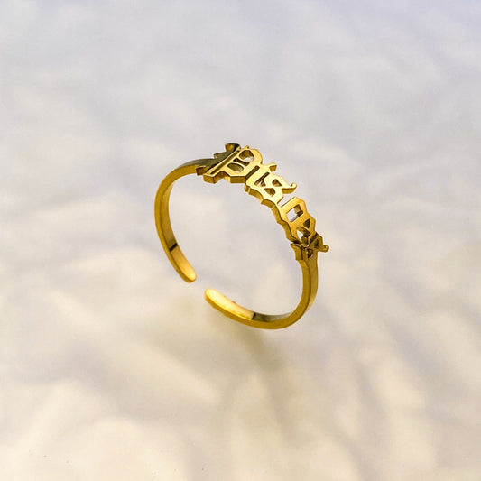 Old English Pisces Ring