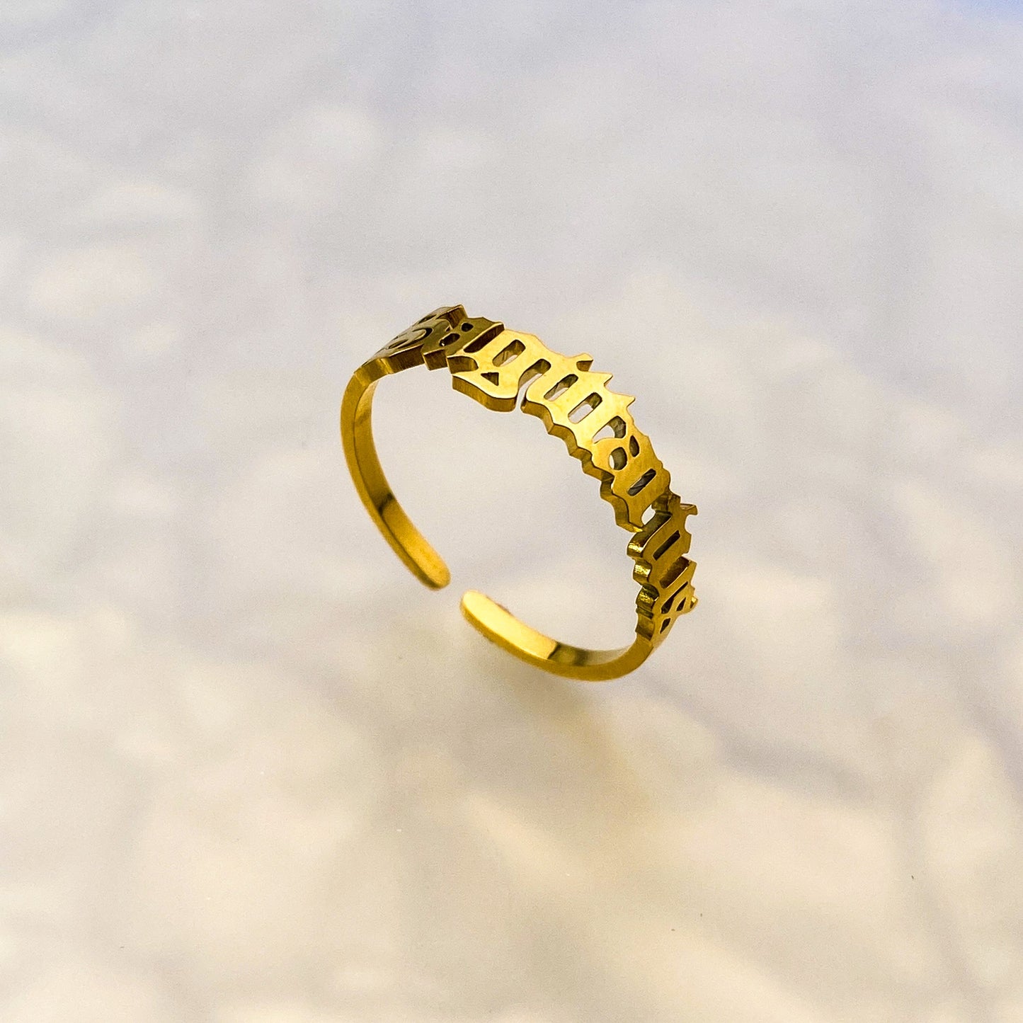 Old English Zodiac Ring - Gold