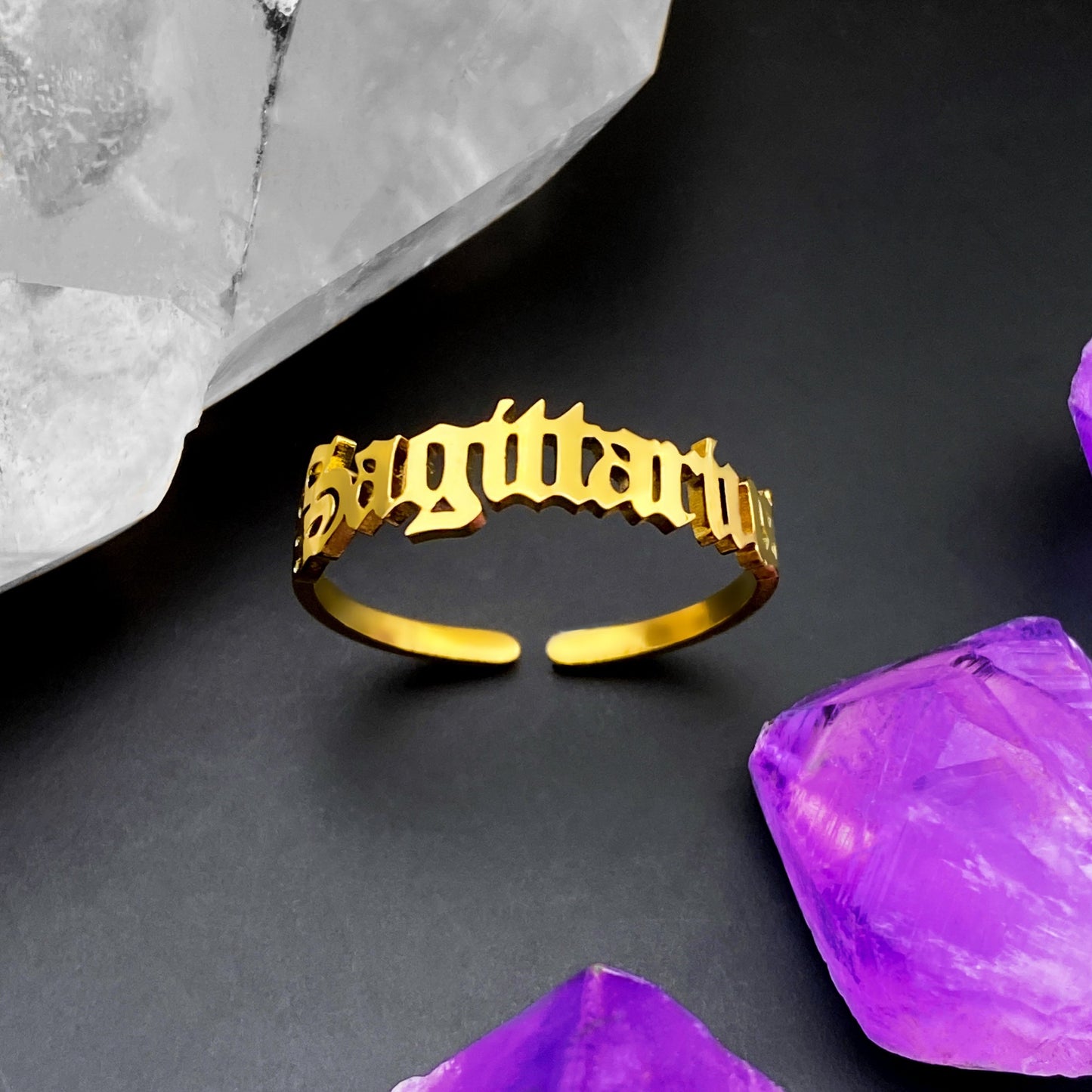 Old English Sagittarius Ring