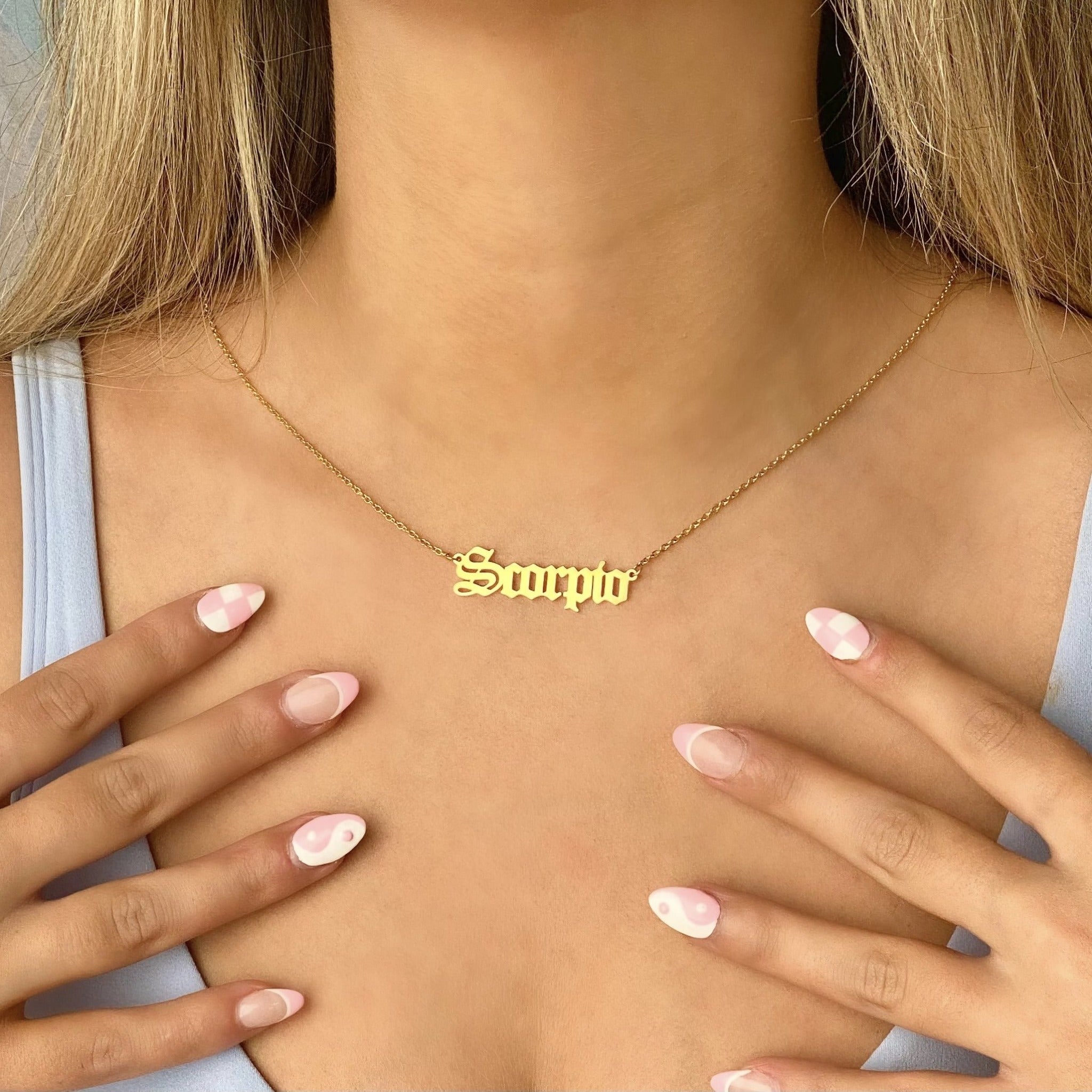 Scorpio Constellation Necklace Sky Blue – Carla De La Cruz Jewelry