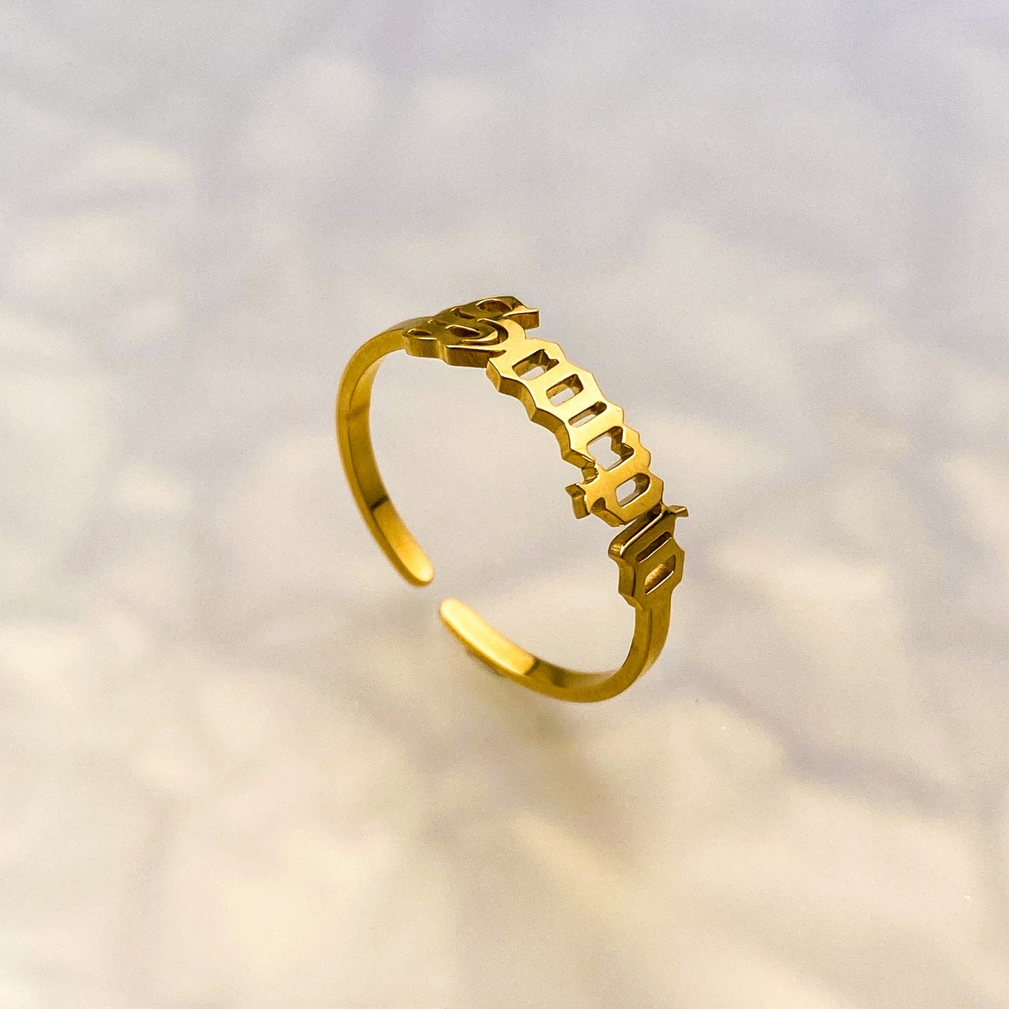 Old English Zodiac Ring - Gold
