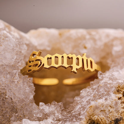 Old English Scorpio Ring