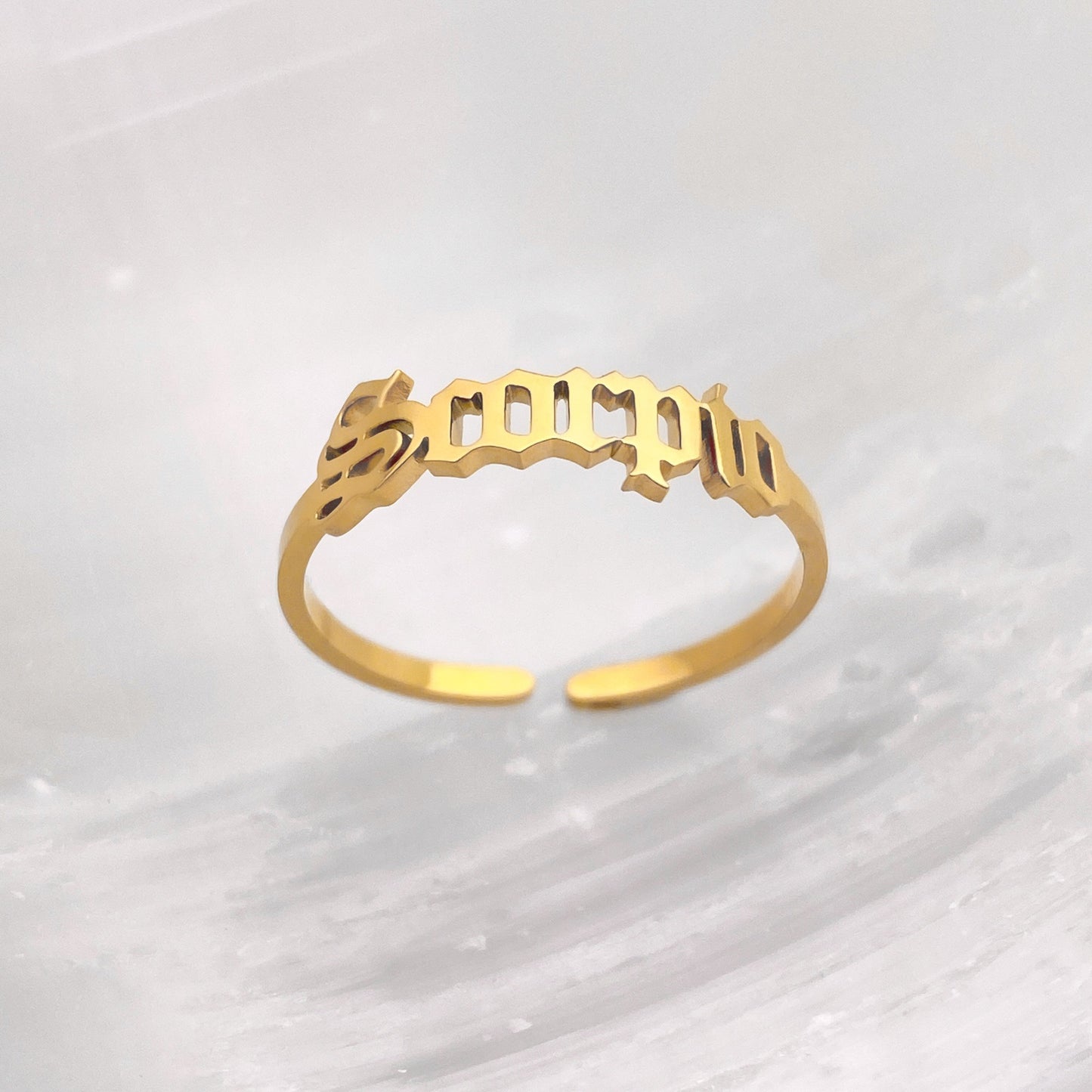 Old English Scorpio Ring