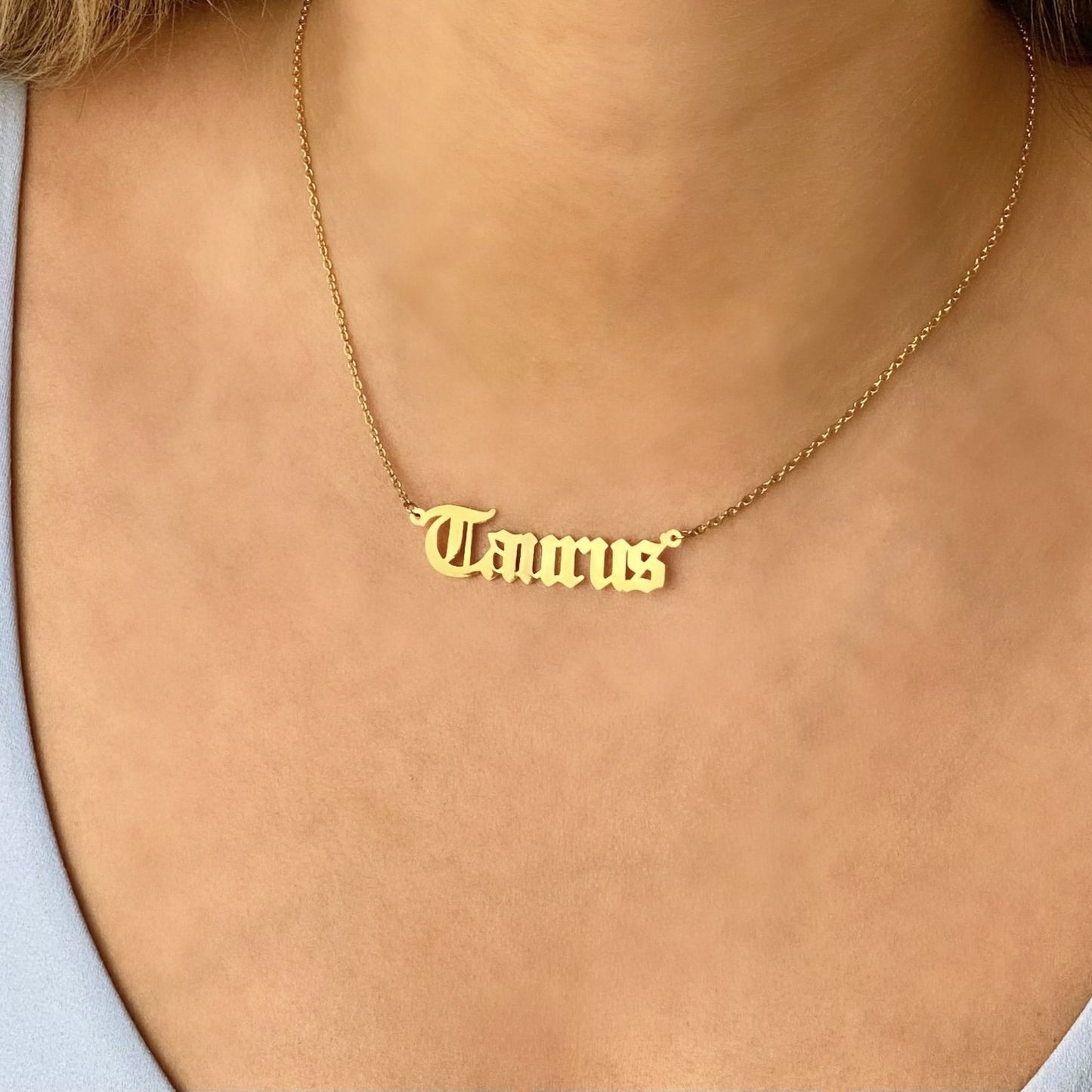 Old English Taurus Necklace
