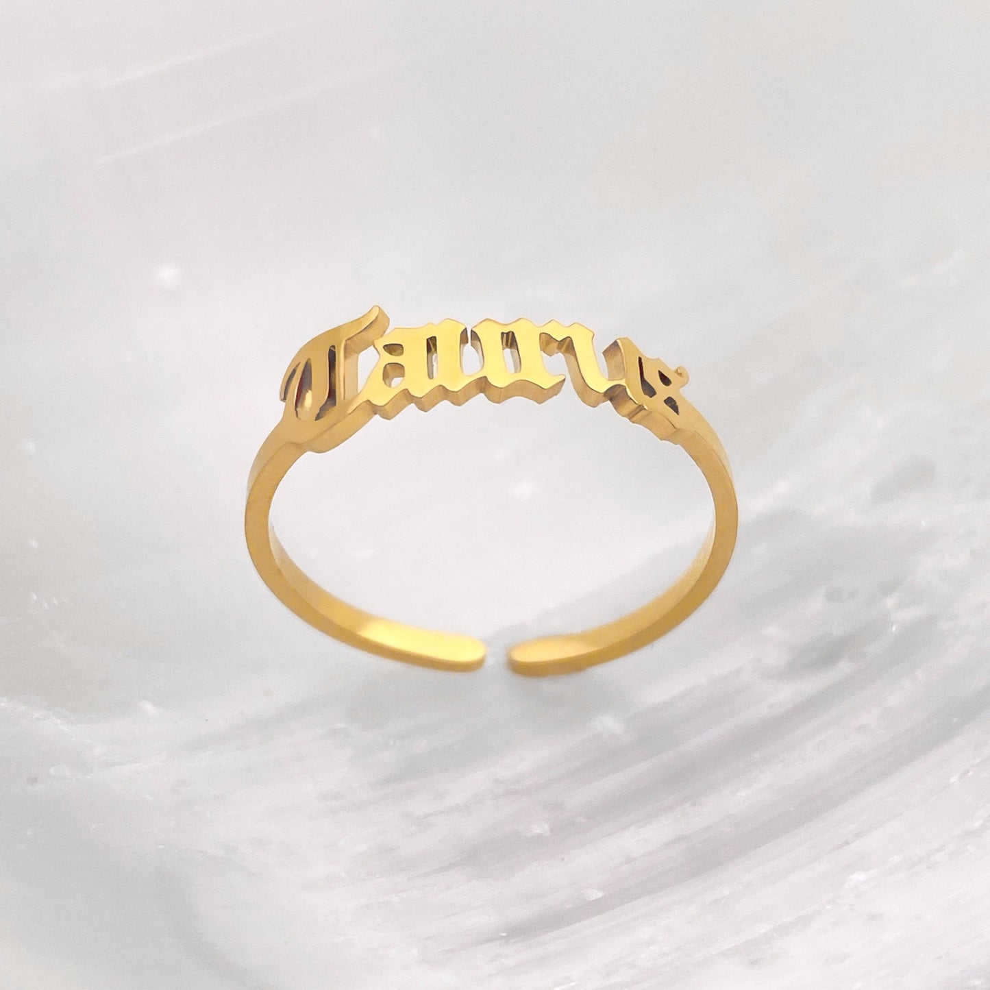 Old English Taurus Ring