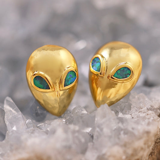 Opal Alien Studs