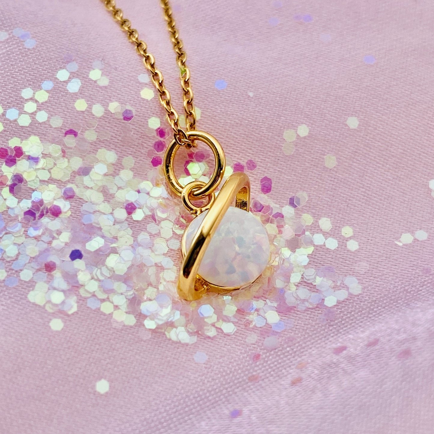Opal Saturn Necklace