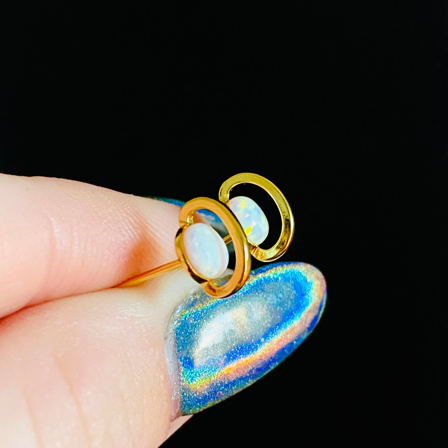 Opal Saturn Studs