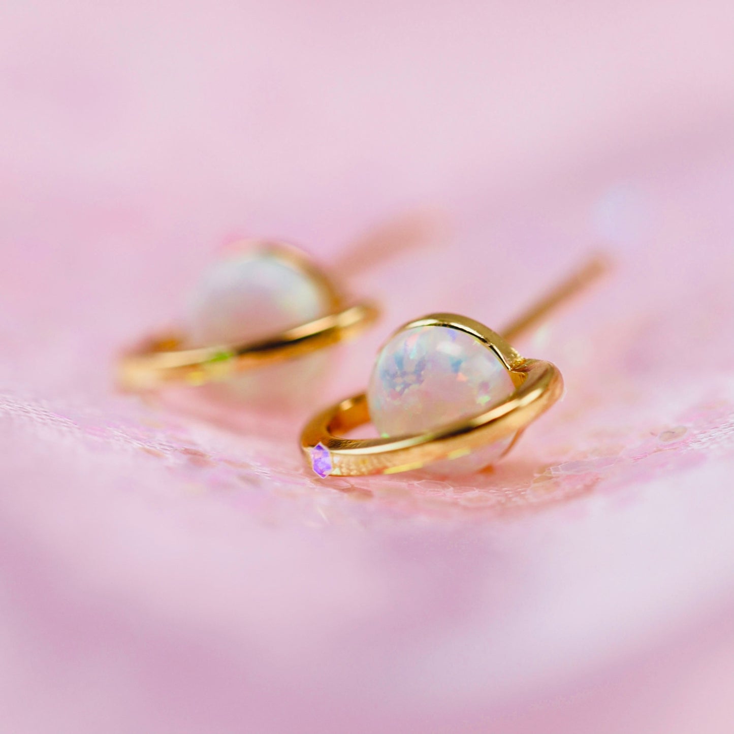 Opal Saturn Studs