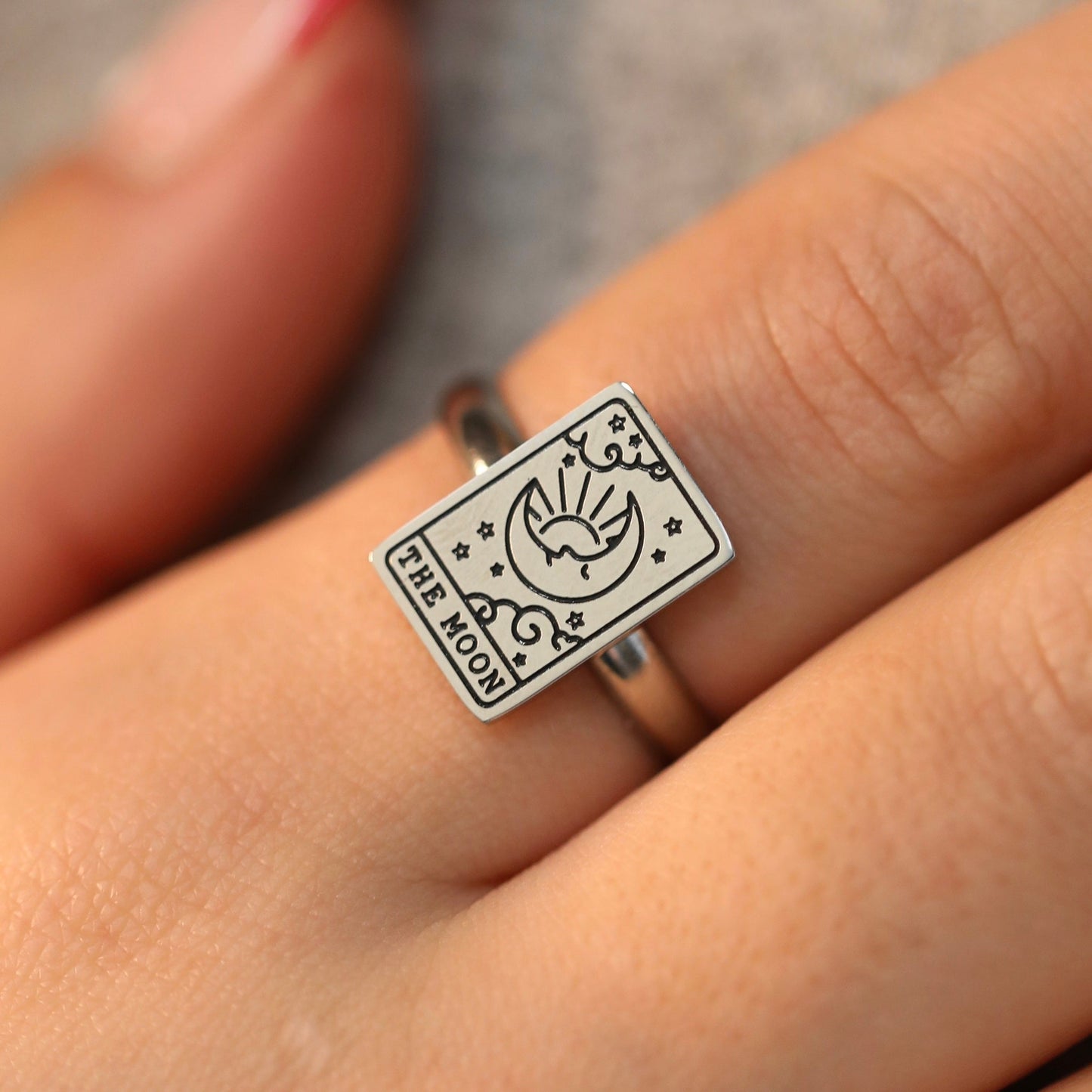 The Moon Tarot Card Ring