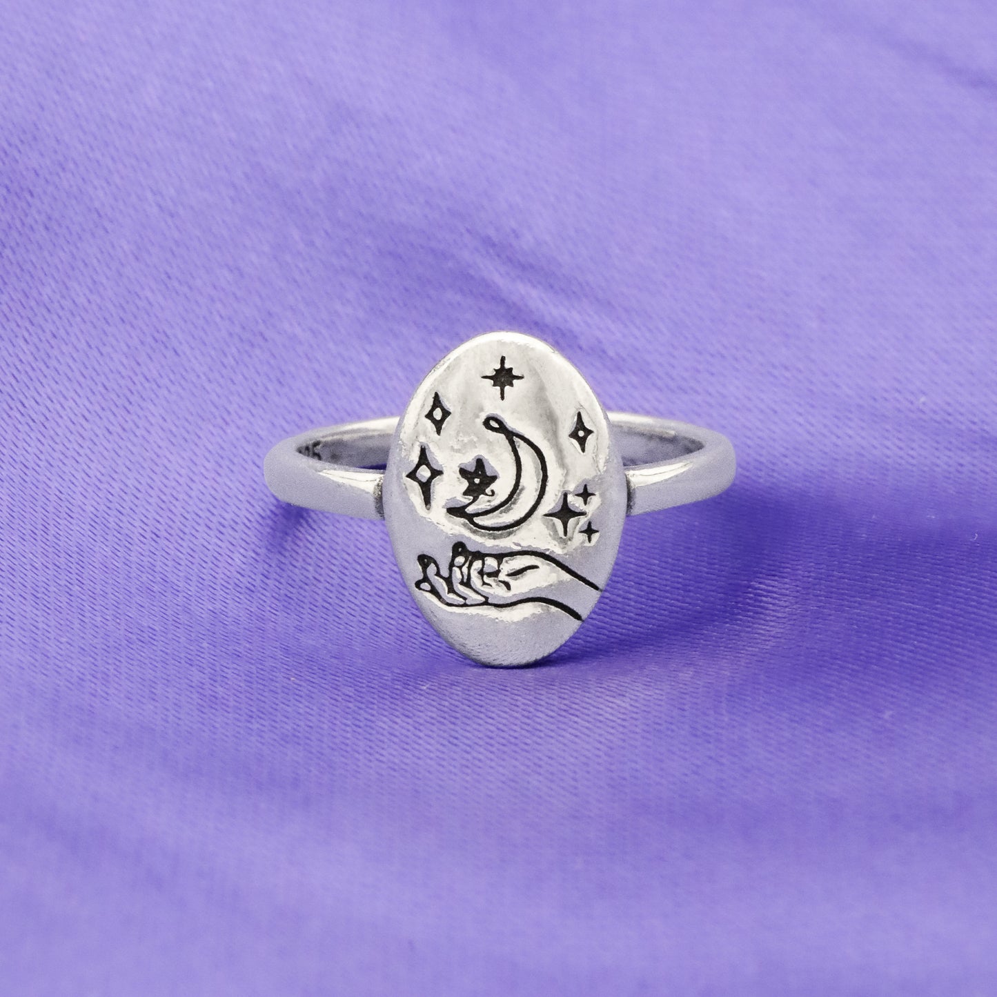 Vintage Celestial Hand Tarot Ring